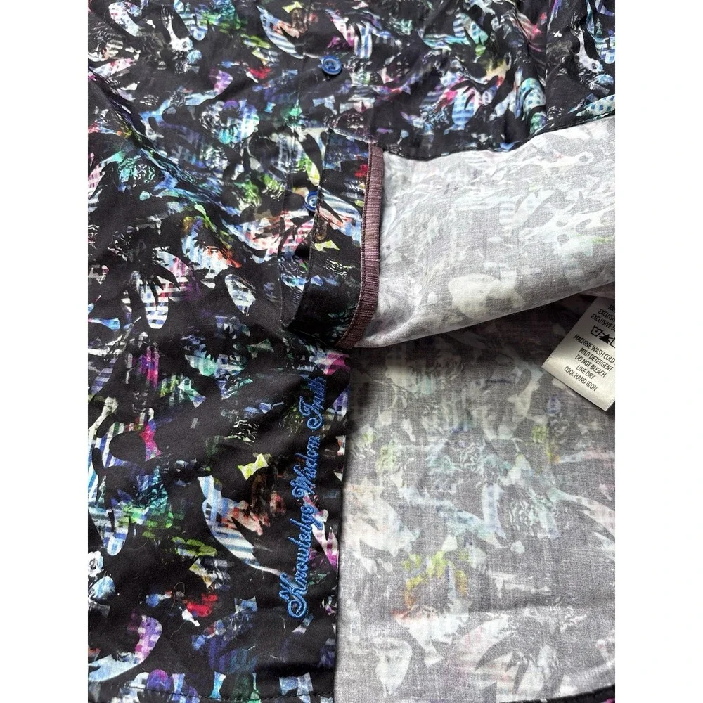 New Robert Graham Mens XS Highland 2 Long Sleeve Shirt Colorful Abstract Art
